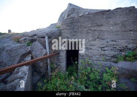 Bunker nazista sulla costa sud della Norvegia nei pressi di Larvik. Foto Stock