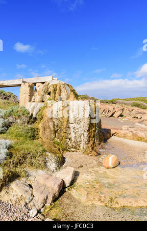 Attrazione storico della vecchia calcificato di ruota di acqua a Cape Leeuwin, vicino a Augusta in Leeuwin-Naturaliste National Park, Australia occidentale Foto Stock