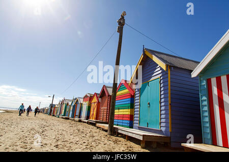 La spiaggia di Brighton - Melbourne Foto Stock