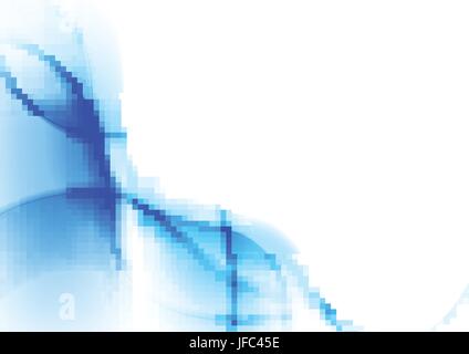 Abstract blue linee ondulate vivace sfondo. Vettore onde lisce design Illustrazione Vettoriale