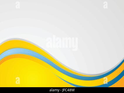 Il blu e il giallo corporate background ondulate. Luminose astratto disegno vettoriale Illustrazione Vettoriale