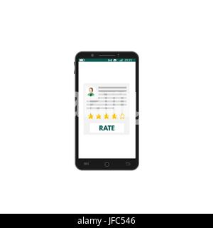 Smartphone mobile app rating Illustrazione Vettoriale