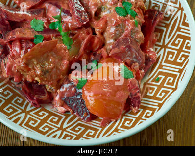 La barbabietola rossa Curry di Montone Foto Stock