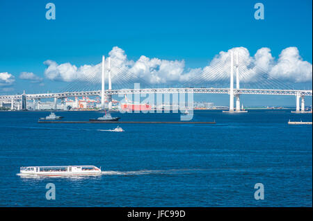 Yokohama Bay Bridge in Giappone Foto Stock