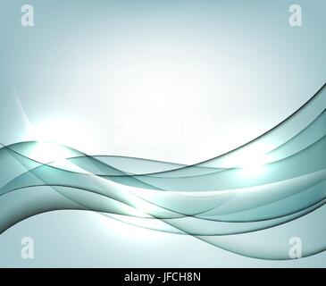 Blue template vettoriale astratto con sfondo trasparente linee curve. Per dépliant, brochure, opuscoli e siti web design. Illustrazione Vettoriale