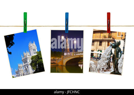 Spagna Fotografia di viaggio su clothespins Foto Stock