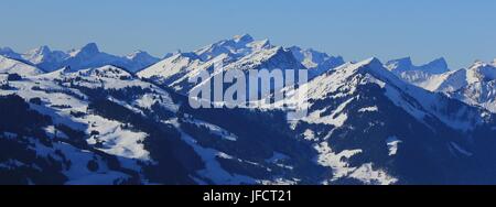 Paesaggio invernale nel Canton Vaud, Svizzera Foto Stock