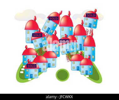 Le proprietà di alta strada Illustrazione Vettoriale