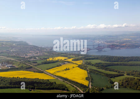 Ariel vista del nuovo Queensferry Crossing Foto Stock