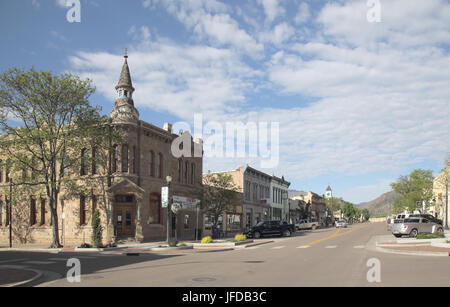 La strada principale della città di canon in colorado usa Foto Stock