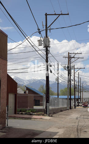 I pali e i fili in Salida colorado usa Foto Stock