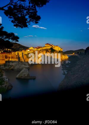 Scenario del tramonto Dubrovnik Croazia città vecchia Foto Stock