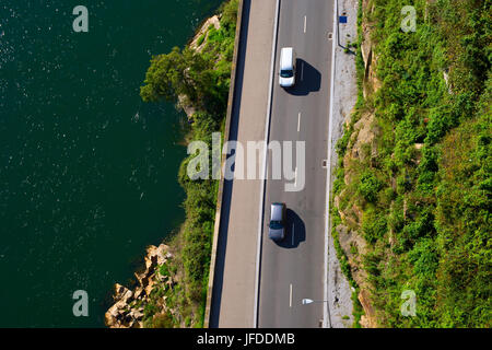 Strada costiera. Vista da sopra Foto Stock