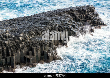 Daepo jusangjeolli onde sulla scogliera Foto Stock