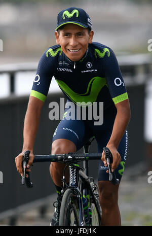 104. Tour de France, Grand partono, Team-Presentation: Nairo Quintana (COL) Team Movistar. Foto Stock