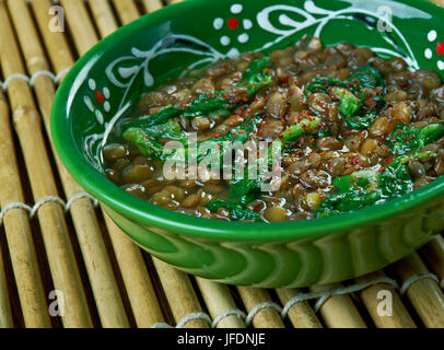 Minestra di ceci e spinaci zuppa Foto Stock