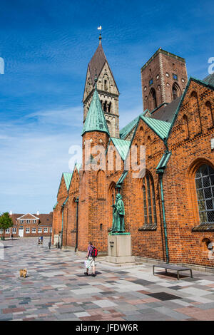 Nostra Signora Maria cattedrale, Ribe, Danimarca più antichi della città superstite, nello Jutland, Danimarca Foto Stock