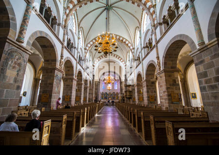 All'interno della Nostra Signora Maria cattedrale, Ribe, Danimarca più antichi della città superstite, nello Jutland, Danimarca Foto Stock