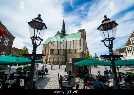 Nostra Signora Maria cattedrale, Ribe, Danimarca più antichi della città superstite, nello Jutland, Danimarca Foto Stock