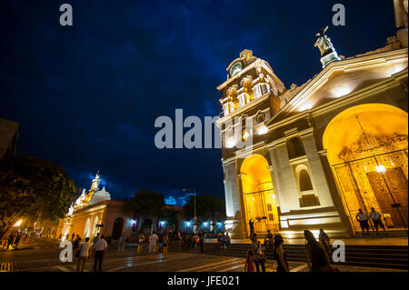 Cattedrale di Cordoba di notte, Argentina, Sud America Foto Stock