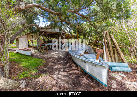 Pioneer Boat Yard a Historic Spanish Point sulla costa del Golfo della Florida in Osprey Florida Foto Stock