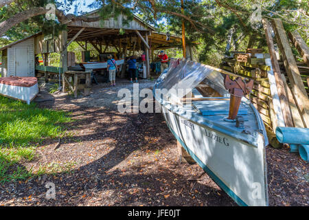 Pioneer Boat Yard a Historic Spanish Point sulla costa del Golfo della Florida in Osprey Florida Foto Stock