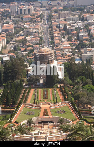 Il Santuario del Bab e giardini Bahai, Haifa Israel Foto Stock