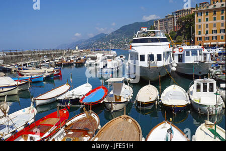 Comogli Harbour, liguria, Italia Foto Stock