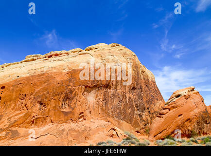 Rock al cielo nella Valle del Fuoco Foto Stock