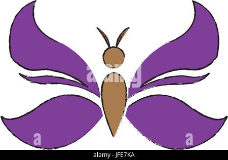 Butterfly cartiglio pattern in stile antico elemento decorativo Illustrazione Vettoriale