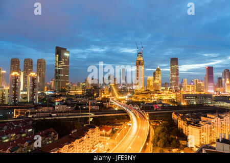 Tianjin nightfall scene Foto Stock