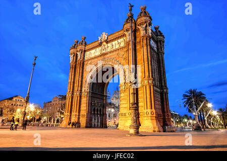 L'Arco di Trionfo a Barcellona, in Catalogna, Spagna Foto Stock