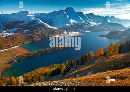 La Svizzera del Cantone dei Grigioni, Silsersee Foto Stock