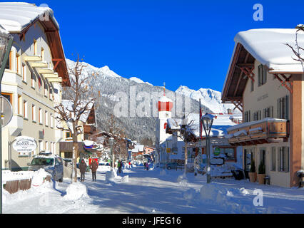 Austria, Tirolo, San Anton a Arlberg, inverno Foto Stock