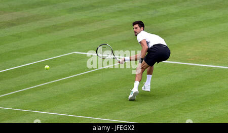 Novak Djokovic di Serbia durante il Aegon International Eastbourne Tennis Tournament in Devonshire Park Eastbourne SUSSEX REGNO UNITO . 30 Giu 2017 Foto Stock