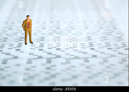 Figura di modello, icona, uomo, test del DNA Foto Stock