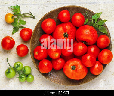 Pomodori freschi in un tono peel Foto Stock