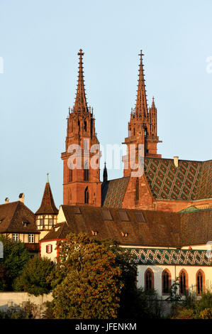 La Svizzera, Basilea, la cattedrale (Münster) Foto Stock