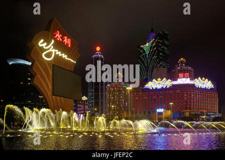 Cina, Macao, Wynn e Grand Lisboa Hotel e Casino Foto Stock