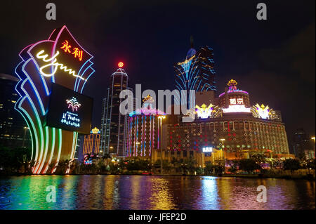 Cina, Macao, Wynn e Grand Lisboa Hotel e Casino Foto Stock