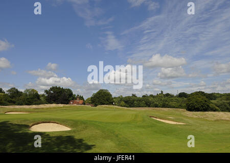 Vista del XIV verde sull'EST Corso, East Sussex National East Sussex England Foto Stock