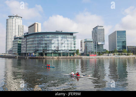 Inghilterra, Manchester, Salford, le banchine, Media City Foto Stock