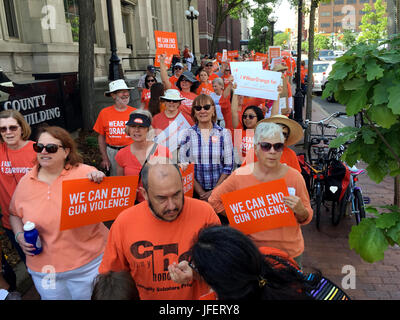 Usura Orange marzo contro la violenza pistola, Ann Arbor, Michigan. Giugno 3, 2017 Foto Stock