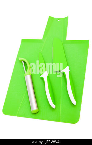 Tagliere e coltelli Foto Stock