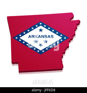 Mappa Arkansas State Foto Stock