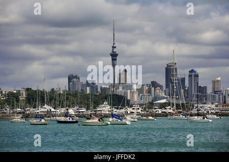 Porto Waitemata di Auckland e vista sul porto Foto Stock