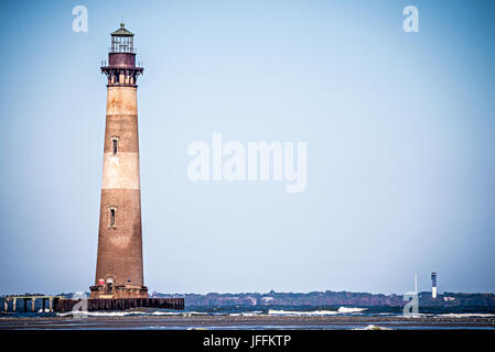 Morris island lighthouse in una giornata di sole Foto Stock