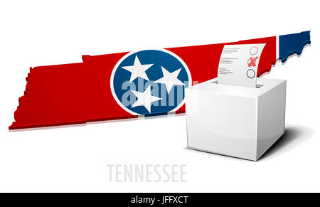 Mappa ballotbox Tennessee Foto Stock