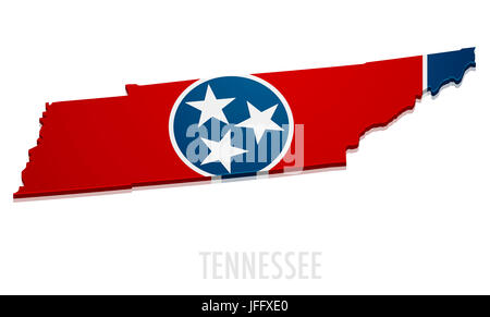 Mappa di Tennessee Foto Stock