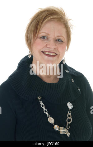 Senior Citizen donna sorridente. Foto Stock